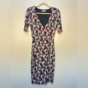 Boden Ruth Floral Print Faux Wrap Jersey Dress